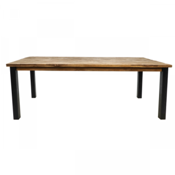 Table de salle à manger Zaria 200x100cm bois teck - naturel/noir
