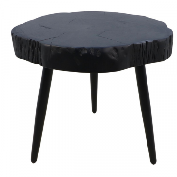 Table d'appoint Live Edge 47x45cm bois d'acaia et fer - noir