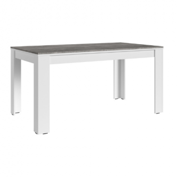 Table à manger 160x70 - blanc/béton