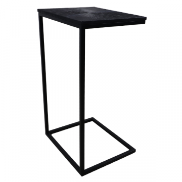 Table d'appoint Downton 30x38x65cm métal - noir