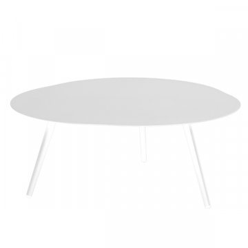 Table basse Burnie 86cm aluminium - blanc