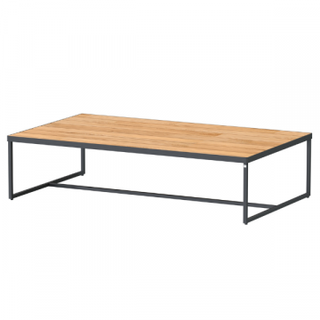 Table basse de jardin Strata 120x70cm bois teck et acier - naturel/anthracite