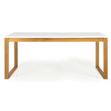 Table de salle à manger Birka 180x90 cm - chêne/blanc