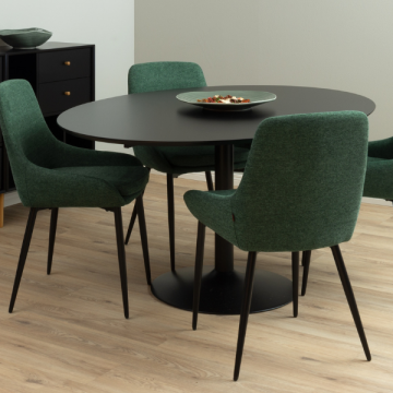 Table à manger ovale Harmony 160x110 cm-noir