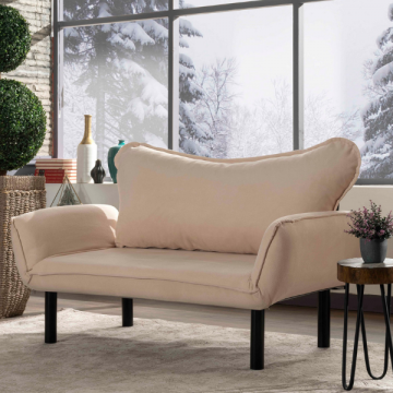 Canapé-lit 2 places | Confort et design unique | Structure en métal | Tissu facile à nettoyer