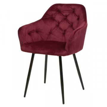 Chaise coquille Percy velours - bordeaux