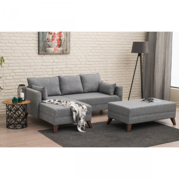 Canapé-lit d'angle confortable | Design élégant | Gris