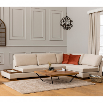 Canapé d'angle beige confortable | Unique Design | 313x193x80 cm