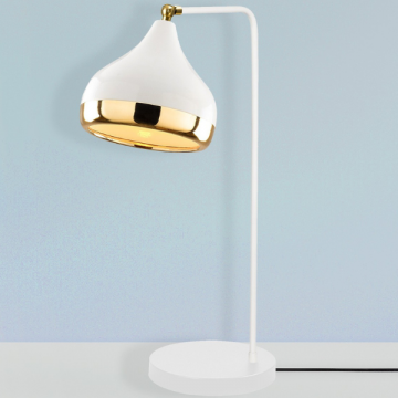 Opviq Lampe de table en métal | 52cm de hauteur | Or blanc