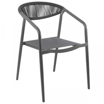 Chaise de jardin Genevieve aluminium et textilène - anthracite