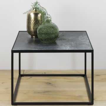 Table basse Tillula 60 x60 cm-noir/pierre