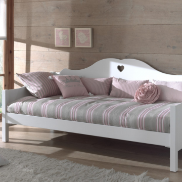 Canapé-lit Amori 90x200 cm (sommier à lattes inclus) - blanc