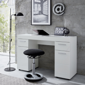 Bureau moderne Amanda | 120 x 41 x 76 cm | High Glossy White