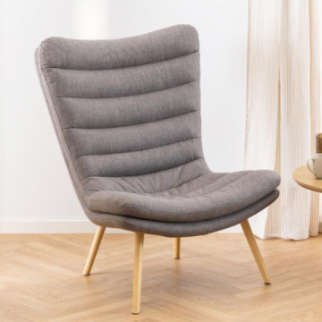 Chaise de repos Grafton avec base en bois - gris-brun