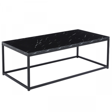 Table basse en décor marbre noir - Dallas | H-H 40 x L-L 120 x P-P 60 cm