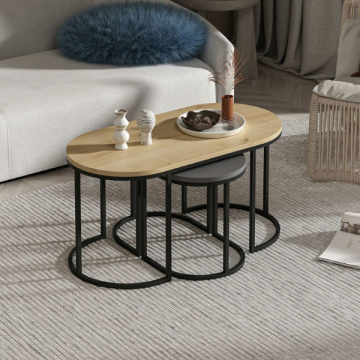 Table d'appoint Woody Fashion - 45x90x45 cm - Chêne/anthracite