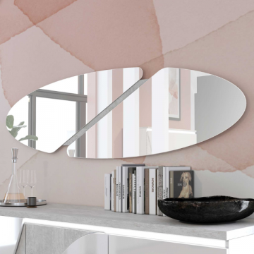 Miroir ovale Gioia 200x56cm - aspect béton
