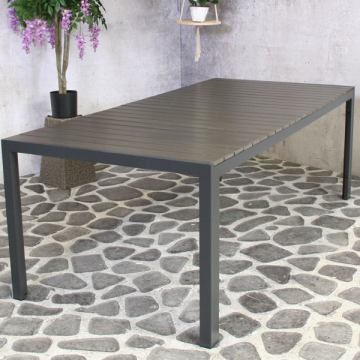 Table de jardin Jerry - 220x100x74 cm - Aluminium/anthracite  
