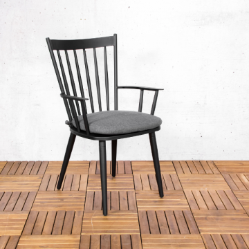 Chaise de jardin Judith - 56x60x94 cm - Noir 