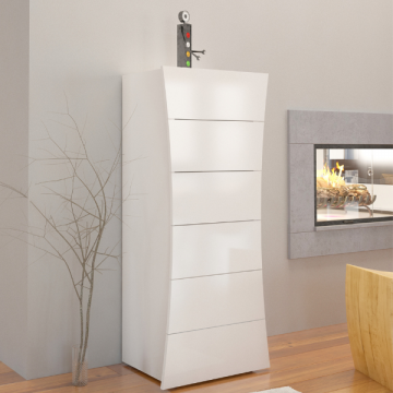 Meuble à tiroirs Fonte | 50 x 40 x 121,7 cm | High Gloss White