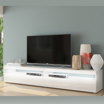 Meuble TV Burrata | 200 x 45 x 36,2 cm | High Gloss White