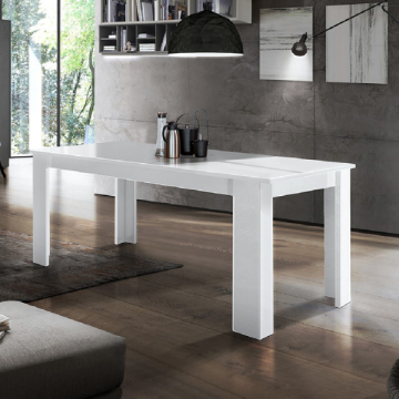 Table de salle à manger à rallonge Jesi | 140 x 90 x 75 cm | High Gloss White