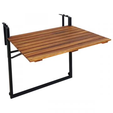 Table de balcon Bono - 57x43x60cm - bois d'acacia