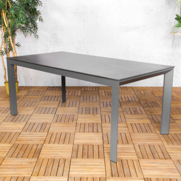 Table de jardin rectangulaire Bibi 180x90cm HPL - gris foncé