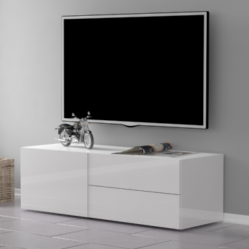 Meuble TV Matis 110 cm-blanc brillant 