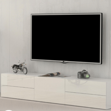Meuble TV Matis 170 cm-blanc brillant 