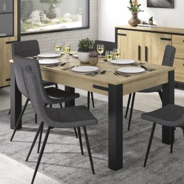 Table de salle à manger à rallonge Cork | 160 x 90 x 77 cm | Design Gold Oak