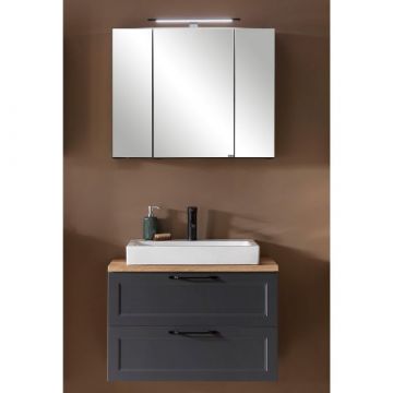 MERAN Ensemble lavabo 80 - Modern Country Style, High-Quality MDF, Soft-Close Pull-Outs
