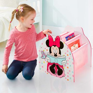 Minnie Mouse - Bibliothèque à pochettes pour enfants - Rangement de livres pour chambre d’enfant 