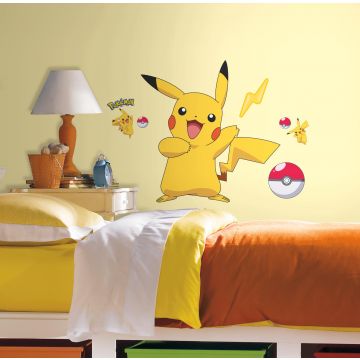Sticker mural géant Pokémon Pikachu