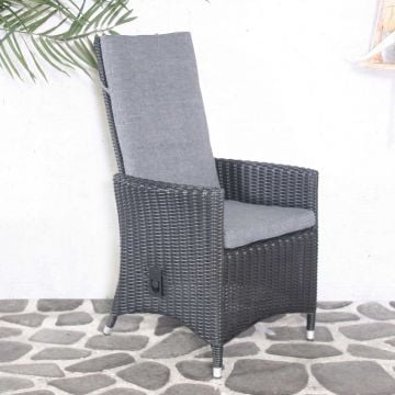 Chaise de jardin réglable Remko - noir