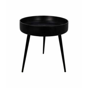 Table d'appoint Ventura - ø40 cm - noir - mangue / fer