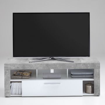 Meuble TV Vidi 150 cm - béton/blanc