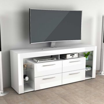 Meuble TV Vidi 180 cm - blanc brillant