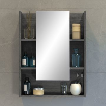 Armoire de toilette Daily | 60 x 18 x 77 cm | Gris foncé
