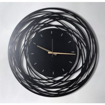 Horloge murale en métal | Tanelorn | 100% métal | 50cm x 50cm | Noir