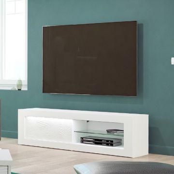 Meuble TV Kaia 170cm - blanc brillant