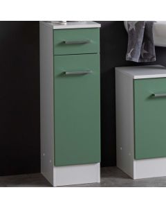 Armoire salle de bains Ricca 25cm 1 porte & 1 tiroir - blanc/vert