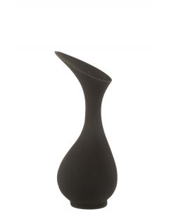 Vase olivia rugueux aluminium noir medium