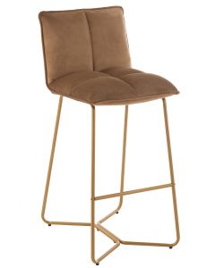 Chaise de bar pierre metal/textile marron