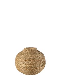 Vase court decoratif zostere/bambou naturel