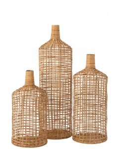 Set de 3 vases decoratifs bambou naturel