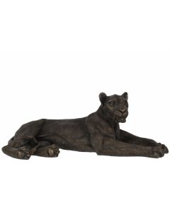 Lionne couché poly bronze