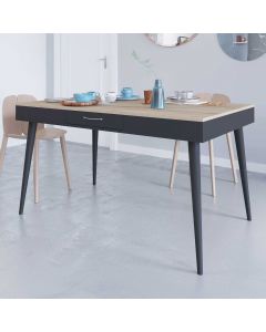 Table Horizon 134x85 - chêne/noir
