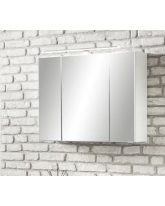 Armoire de toilette Stivan 80cm 3 portes & éclairage LED - blanc