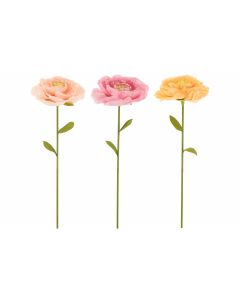 Fleurs en papier rose/pêche/jaune assortiment de 3 large
